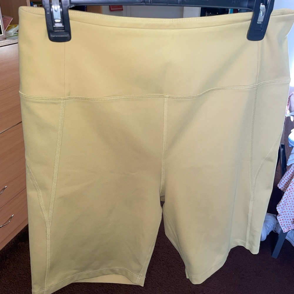 Girlfriend collective bike shorts color pear